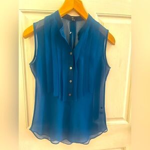 NWT Gap Blue Henley Tank Sleeveless Top Blouse XS